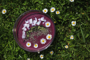 borůvková smoothie bowl